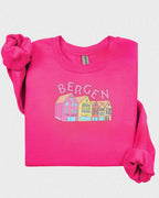 Unisex sweatshirt med teksten “Bergenseren” – tykk og myk collegegenser i klassisk passform, perfekt for hverdagsbruk og bergensvær.