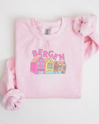 Unisex sweatshirt med teksten “Bergenseren” – tykk og myk collegegenser i klassisk passform, perfekt for hverdagsbruk og bergensvær.