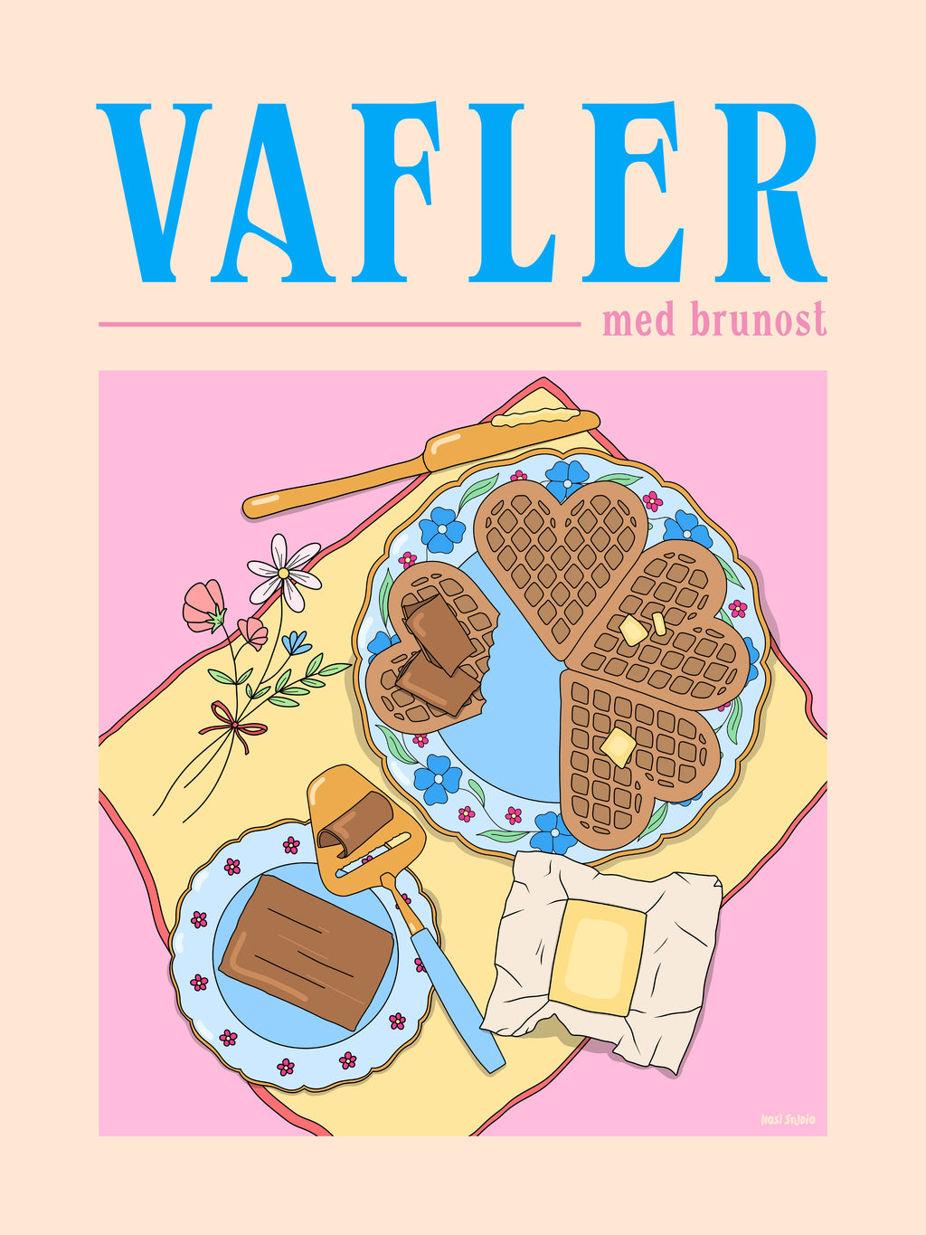 Vafler med brunost