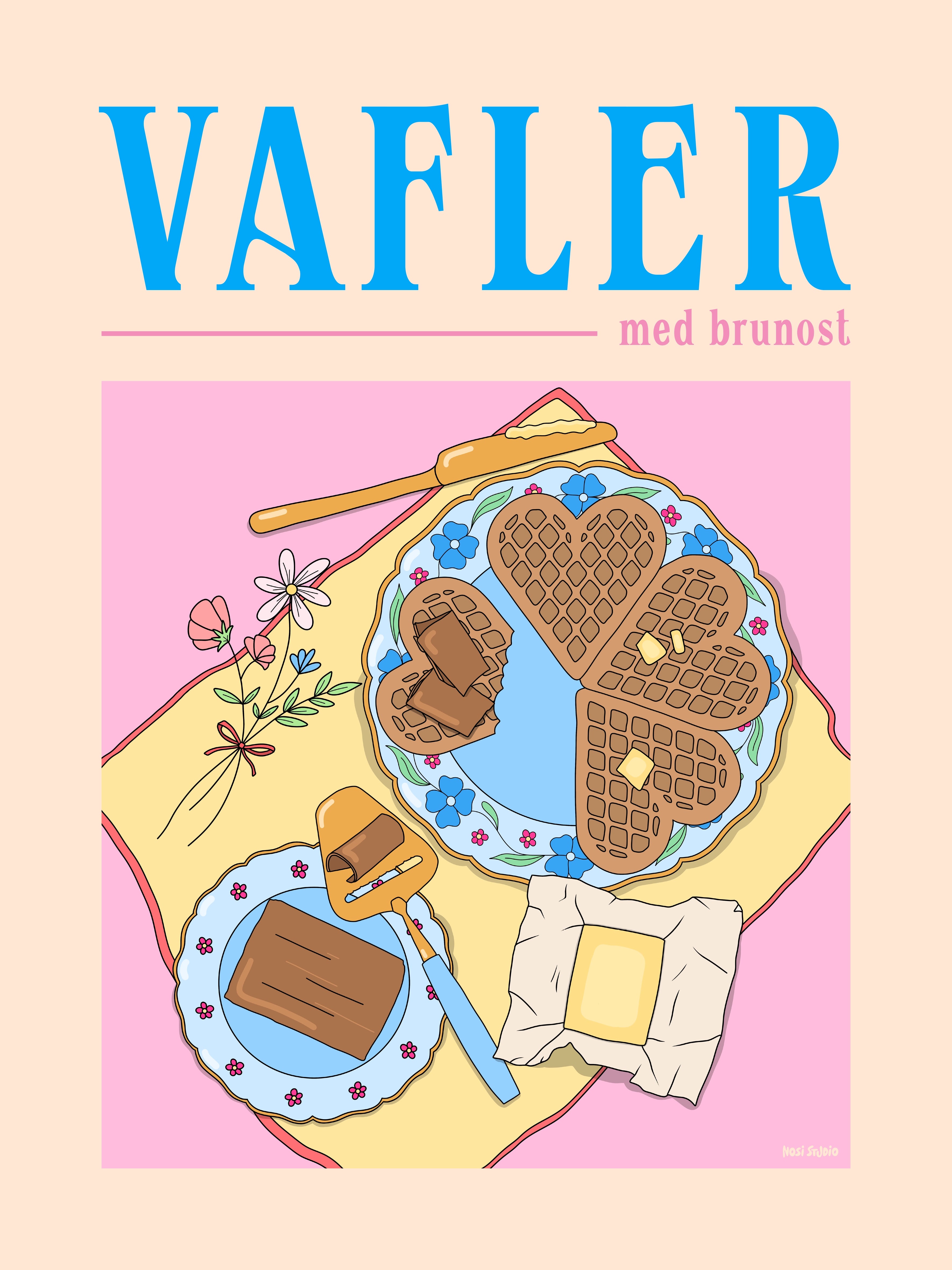 Vafler med brunost