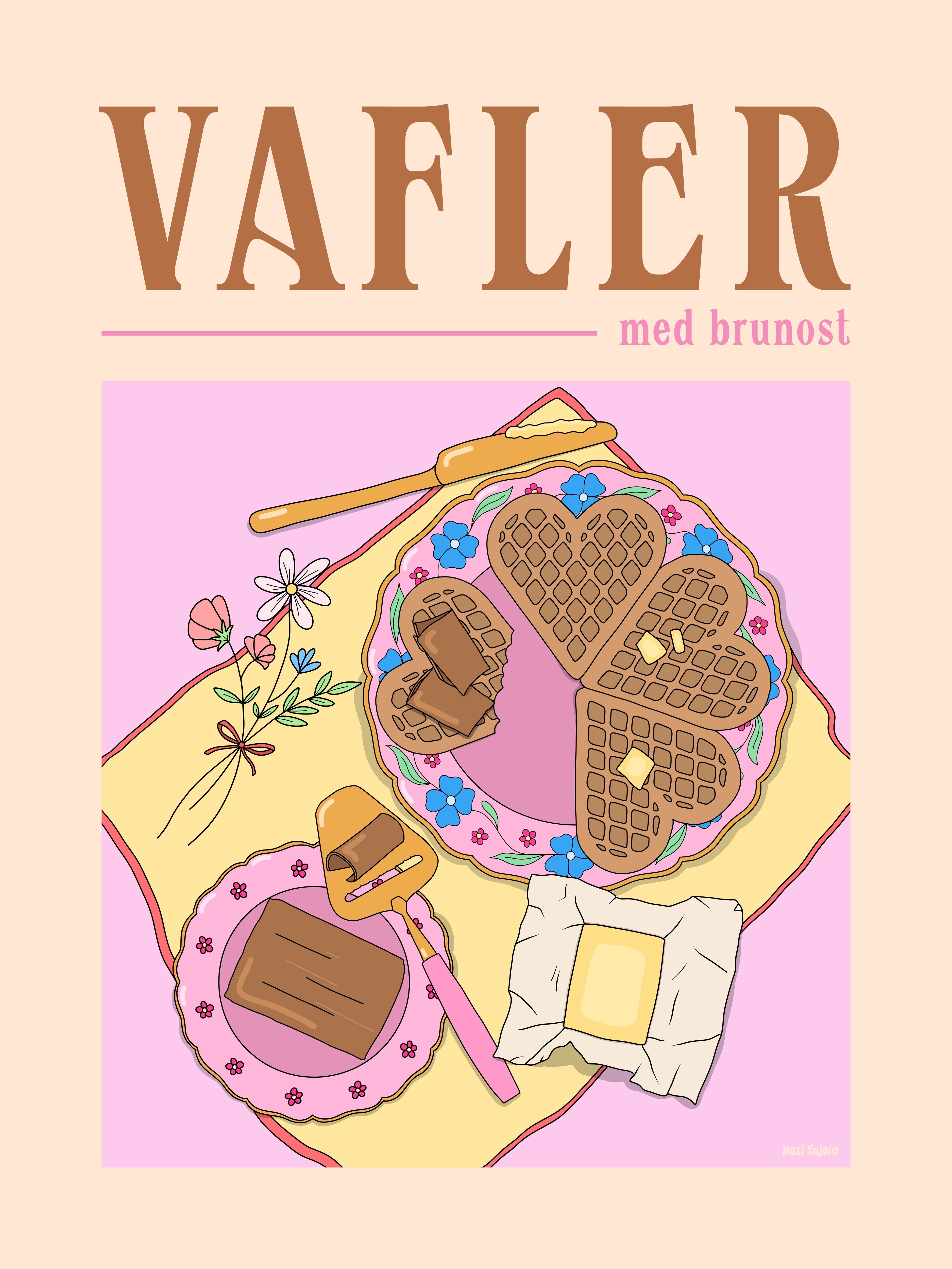 Vafler med brunost