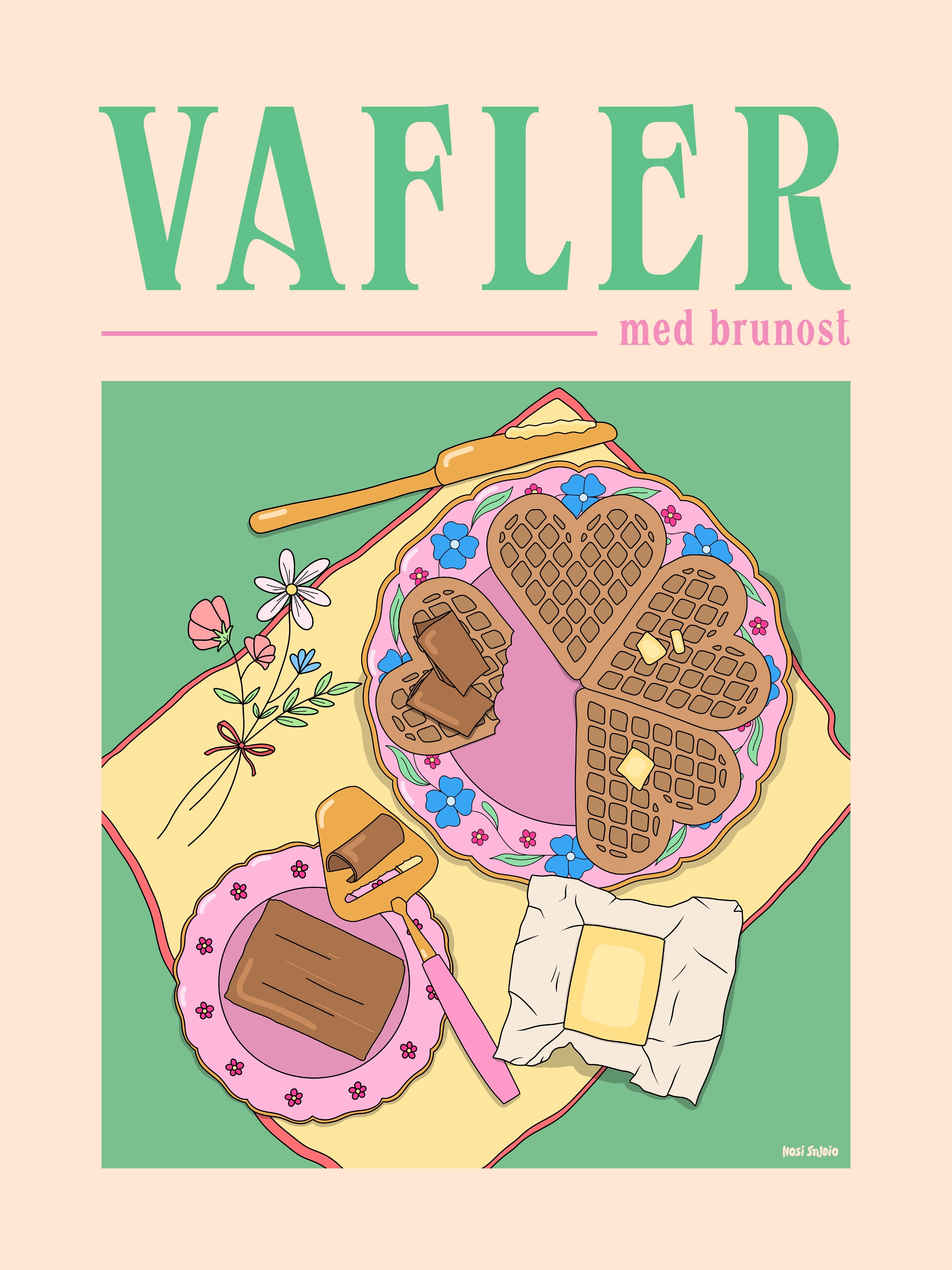 Vafler med brunost